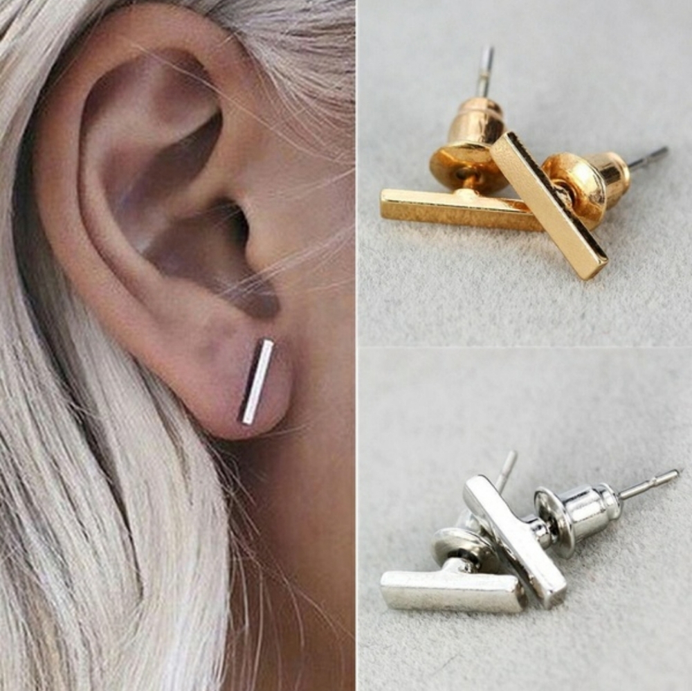Gold Bar Earrings